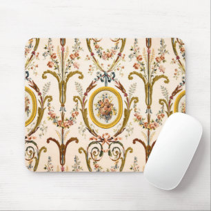 Antique Fransk Rococo Blommigt Guld Cream Elegant Musmatta