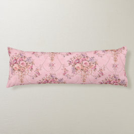 Antique Fransk Rosa Victorian Stil Blommigt Rococo Kroppskudde