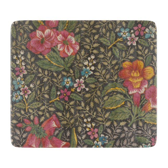 Antique Fransk Toile de Jouy 1800 s Blommigt Grena (Framsidan)