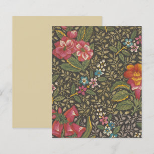 Antique Fransk Toile de Jouy 1800 s Blommigt Grena