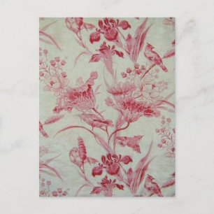 Antique Fransk Toile Vykort