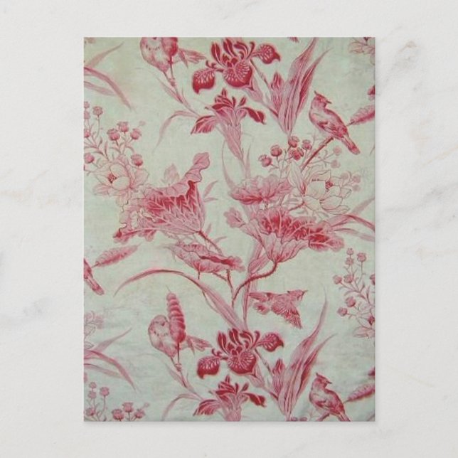 Antique Fransk Toile Vykort (Framsida)