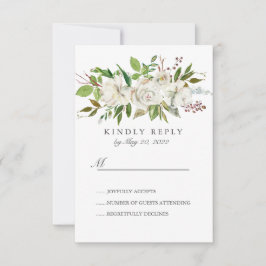 Antique Garden white Flowers Bröllop OSA Kort