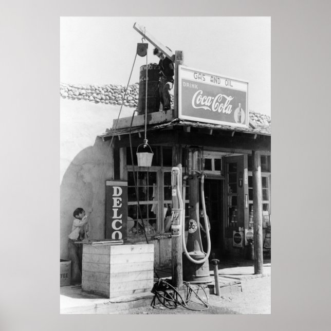 Antique Gas Station: 1940 Poster (Framsidan)