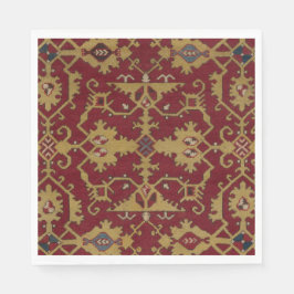 Antique Geometric Oriental Persian Red Mönster Pappersservett