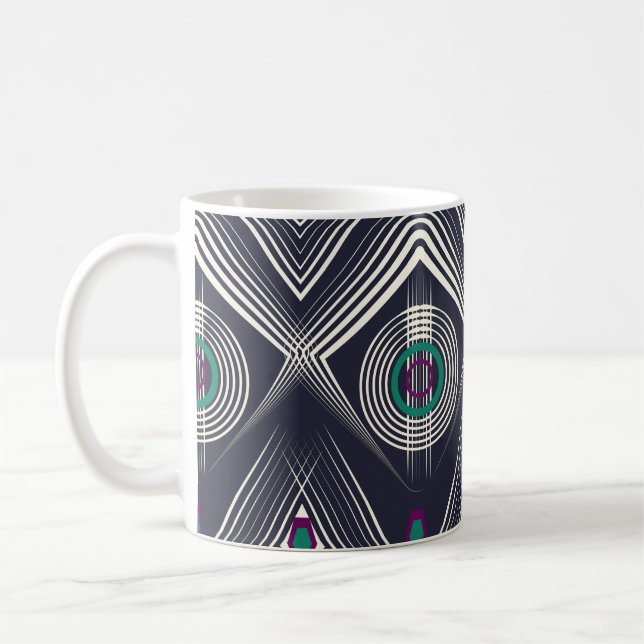 Antique Geometric Ornament, Snyggt Struktur. Kaffemugg (Vänster)