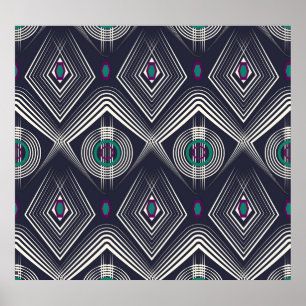 Antique Geometric Ornament, Snyggt Struktur. Poster