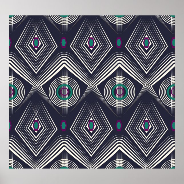 Antique Geometric Ornament, Snyggt Struktur. Poster (Framsidan)