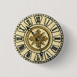 Antique Gilt Clock Ansikte Steampunk Knapp