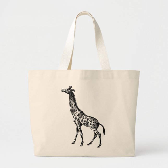 Antique Giraffe på Tote Bag Jumbo Tygkasse (Framsidan)