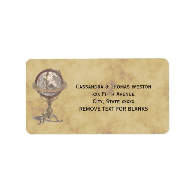 Antique Globe, Distress BG #2 Adress Adressetikett (Framsidan)
