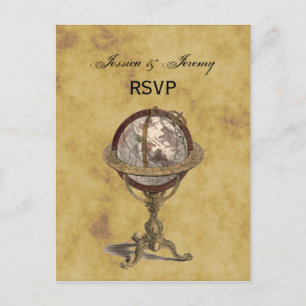 Antique Globe, Distress BG-OSA Inbjudan Vykort
