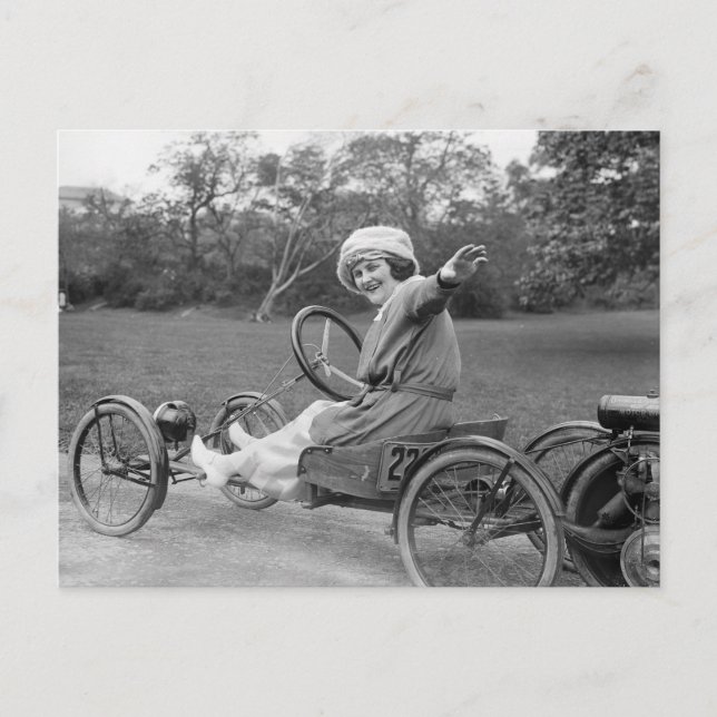 Antique Go Cart, tidigt 1900-talet Vykort (Framsida)