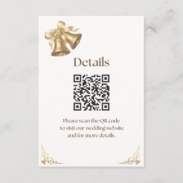 Antique Gold Bells Wedding Enclosure card Tilläggskort
