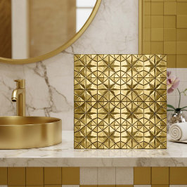 Antique Gold Starburst Geometric #8 ID1227 Kakelplatta