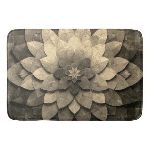 Antique Golden Mandala Art Texturerad blomma Badrumsmatta