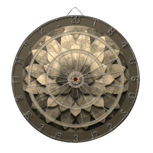 Antique Golden Mandala Art Texturerad blomma Darttavla