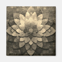 Antique Golden Mandala Art Texturerad blomma