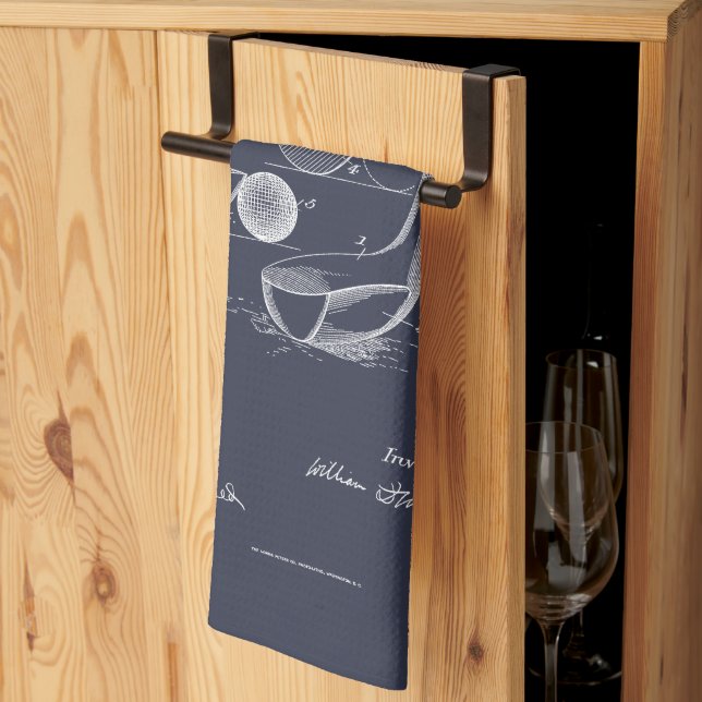 Antique Golf Klubb 1900, Patent Teckning Kökshandduk (Thirds Fold)