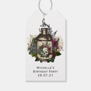 Antique Gothic Blommigt Potion Flaska Presentetikett