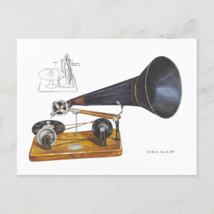 Antique Gramophone Vykort