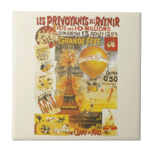 Antique Grand Fete Fair Poster Kakelplatta