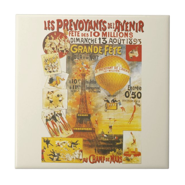 Antique Grand Fete Fair Poster Kakelplatta (Framsidan)