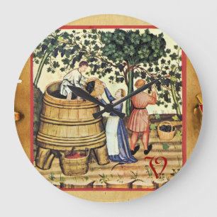 ANTIQUE GRAPE VINEYARD HARVEST PARCHMENT MONOGRAM STOR KLOCKA