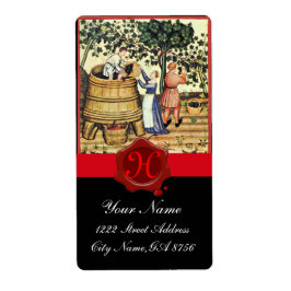ANTIQUE GRAPE VINEYARD HARVEST VAX SEAL MONOGRAM FRAKTSEDEL