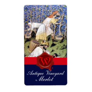 ANTIQUE GRAPE VINEYARD HARVEST VAX SEAL MONOGRAM FRAKTSEDEL