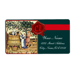 ANTIQUE GRAPE VINEYARD HARVEST VAX SEAL MONOGRAM FRAKTSEDEL