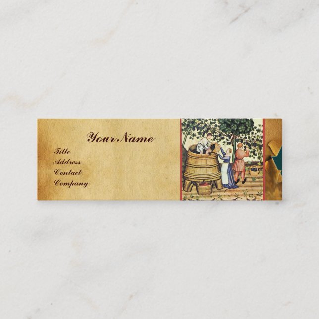 ANTIQUE GRAPE VINEYARD HARVEST VAX SEAL MONOGRAM MINI VISITKORT (Framsida)