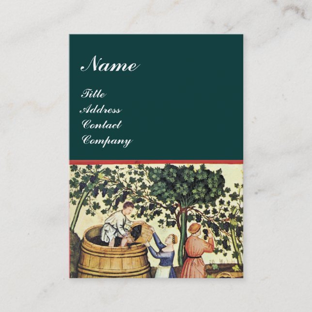 ANTIQUE GRAPE VINEYARD HARVEST VAX SEAL MONOGRAM VISITKORT (Framsida)