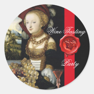 ANTIQUE GRAPE VINEYARD VIN TASTING PARTY VAX SEAL RUNT KLISTERMÄRKE