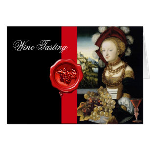 ANTIQUE GRAPE VINEYARD VIN TASTING RED VAX SEAL HÄLSNINGSKORT
