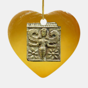 ANTIQUE GREEK HONEY BEE GODDESS JULGRANSPRYDNAD KERAMIK