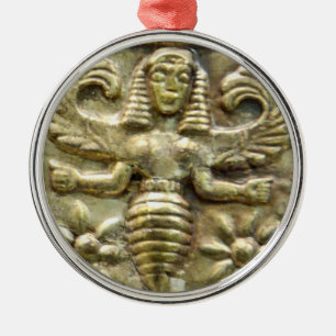 ANTIQUE GREEK HONEY BEE GODDESS JULGRANSPRYDNAD METALL