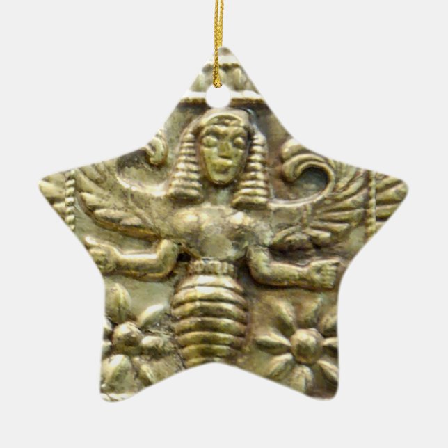 ANTIQUE GREEK HONEY BEE GODDESS STAR JULGRANSPRYDNAD KERAMIK (Framsidan)