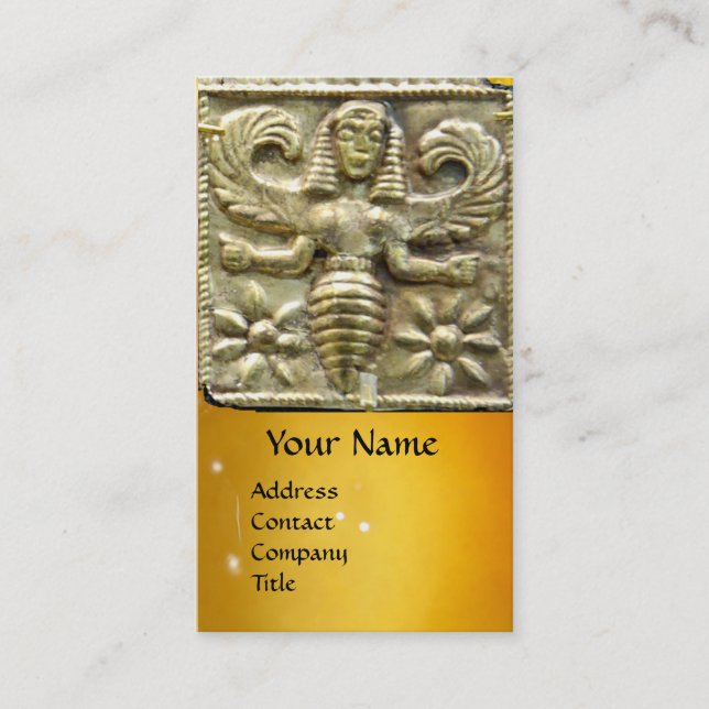 ANTIQUE GREEK HONEY BEE GODDESS VAX SEAL MONOGRAM VISITKORT (Framsida)