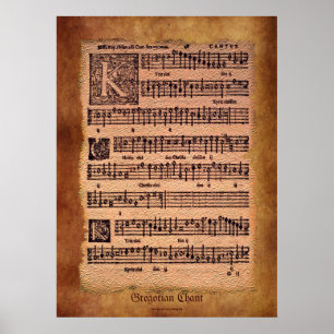 Antique Gregorian Chant Lakan Music Art Poster