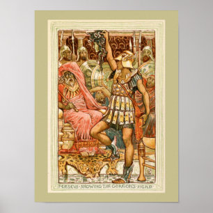 Antique Grekiska Myths Perseus av Walter Crane Poster