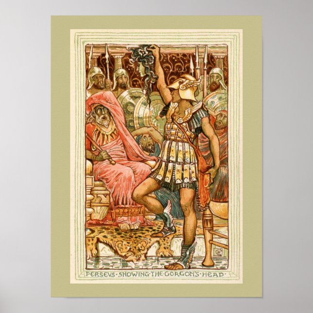 Antique Grekiska Myths Perseus av Walter Crane Poster (Framsidan)