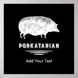 Antique Gris Bacon Älskare Porkatarian Funny Poster