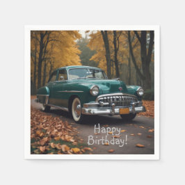 Antique Grönt Car Pappersservett