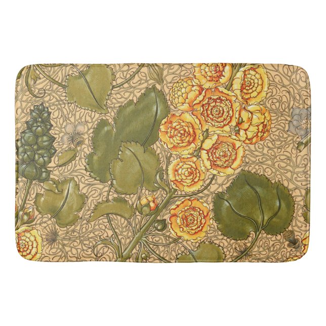 Antique Gula blommor Bath Mat Badrumsmatta (Framsidan)