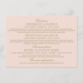 Antique Guld Bröllop Information  Rosa Tilläggskort