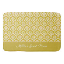 Antique Guld Damask Pattern Bath Mat