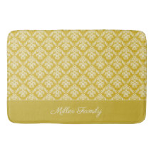 Antique Guld Damask Pattern Bath Mat