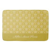 Antique Guld Damask Pattern Bath Mat