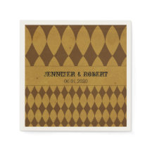 Antique Guld Diamond Harlequin Bröllop Napkin